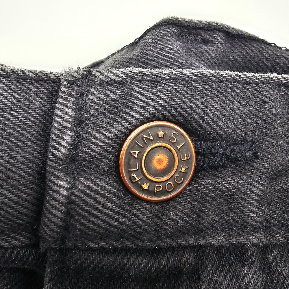 Vintage PLAIN POCKETS Mens 40x36 Black Denim Jeans Straight Leg Casual Workwear - Picture 2 of 5